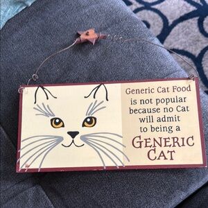 Cat Wall Sign with Whimsical Design